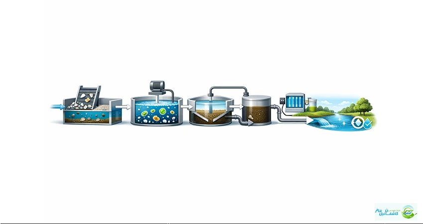 مراحل گام به گام تصفیه فاضلاب در پکیج ها (راهنمای عملی)