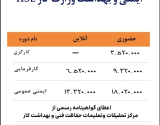 اموزش دوره های الزامی ایمنی وزارت کار