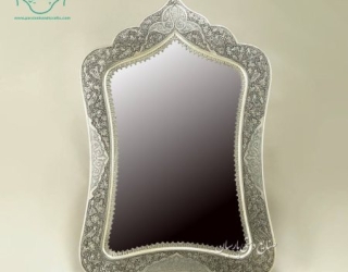 اینه مستطیل سلطنتی قلمزنی شبه نقره تاج دار