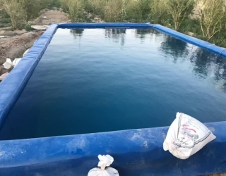 فروش ورق استخری ژئوممبران در رنگ های آبی و مشکی