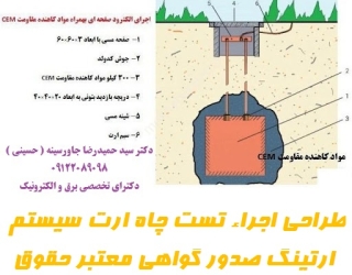 طراحی اجراء تست چاه ارت سیستم ارتینگ صدور گواهی معتبر حقوقی